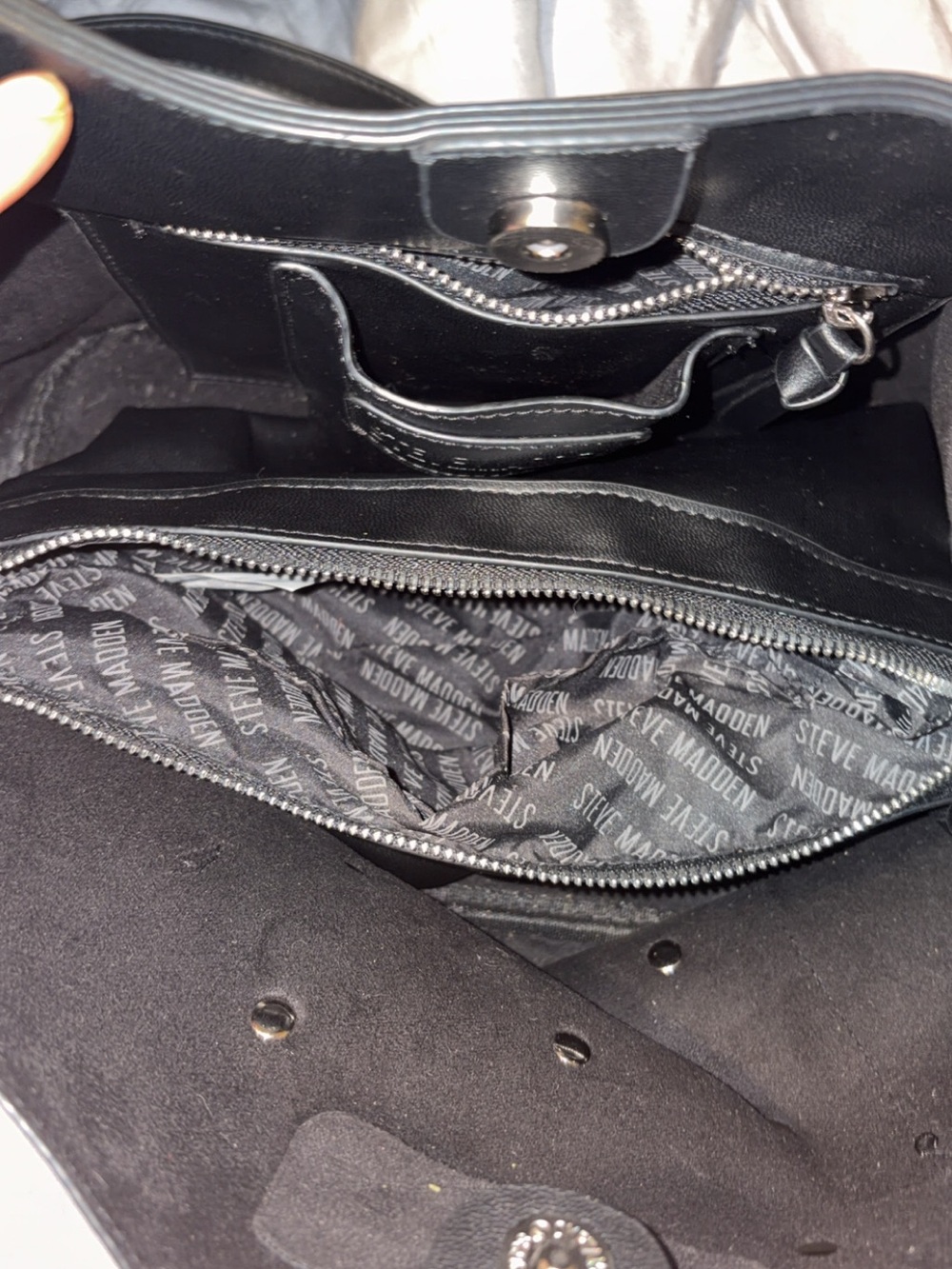 Steve Madden Black Studded Tote Bag - Picture 4 of 5